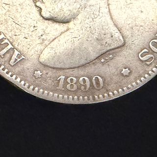 Pareja 5 Pesetas Alfonso XIII Plata 1890-1891
