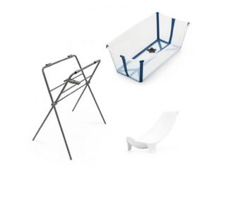 Bañera Stokke plegable con patas y adaptador