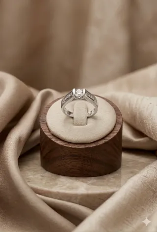 Anillo de  oro blanco con brillantes