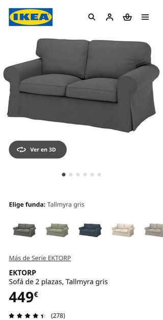 Sofá IKEA gris + alfombra IKEA regalo