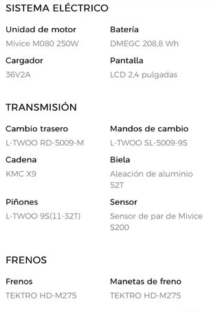 Bicicleta Eléctrica Urbana Fiido C22