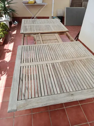Mesa de madera Extensible para exterior + Regalo
