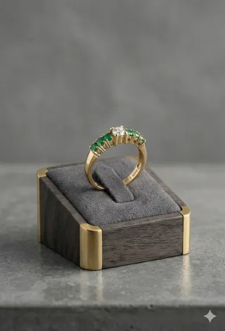 Media alianza esmeraldas y brillante oro