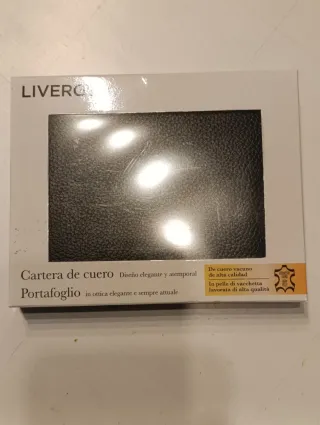 Cartera LIVERGY hombre cuero negra