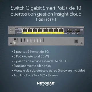 Switch PoE Netgear Prosafe GS110TP