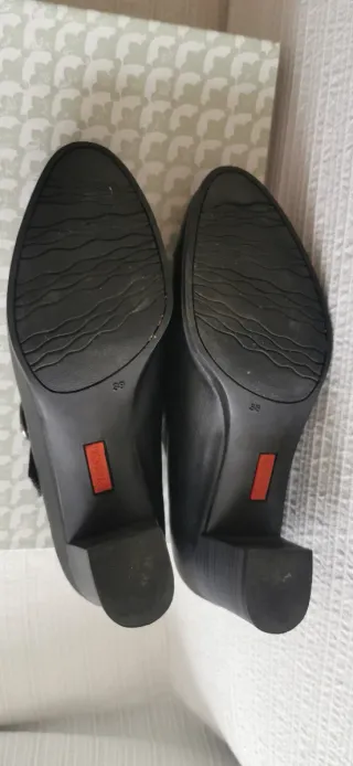 Zapatos Pie Santo Piel Talla 38 Negros