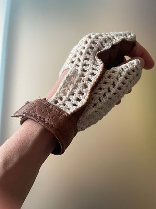 Guantes de Conducir Hombre Crochet y Piel años 80
