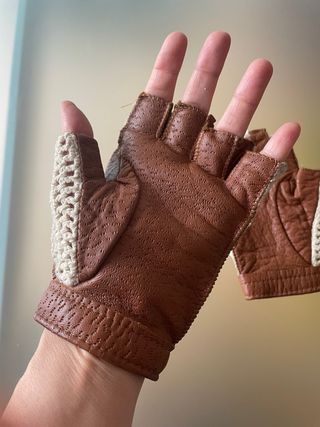 Guantes de Conducir Hombre Crochet y Piel años 80