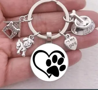 Portachiavi cuore zampa cane/gatto