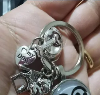 Portachiavi cuore zampa cane/gatto