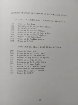 Historia Grandes Órganos de Coro Catedral Sevilla