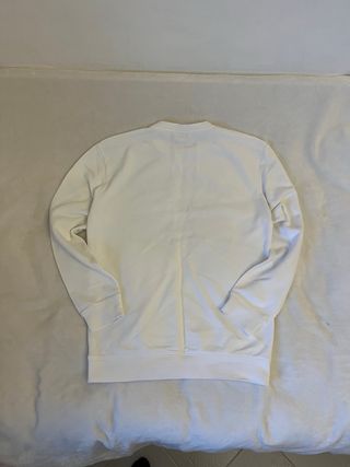 Felpa Lacoste bianca con coccodrillo blu