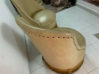 Sillones Beige Vintage con Flecos