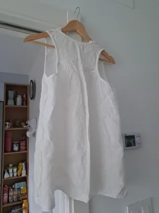 Blusa lino Blanca Encaje Talla 42-44