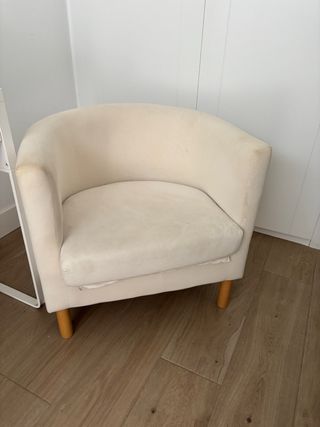 Butaca beige de tela