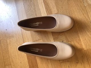 Zapatos planos Duendy beige mujer talla 37 y 38.