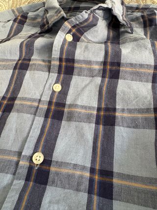 Camisa de cuadros hombre azul y gris