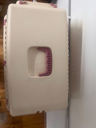 Transportín perro/gato rosa y beige