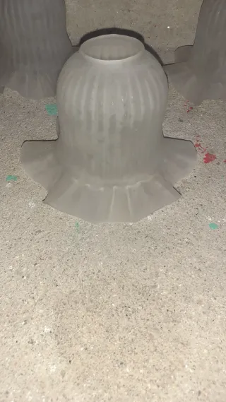 Lote 3 tulipas lámpara cristal buen estado ver