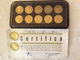 10 Medallas Olimpiadas Oro 22 Quilates
