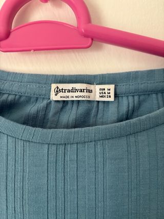 Pull&Bear Camiseta Manga Larga Azul