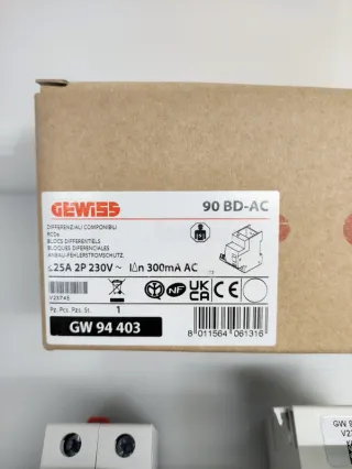 Gewiss GW94403 + GW92047 Differenziale Magnetoterm