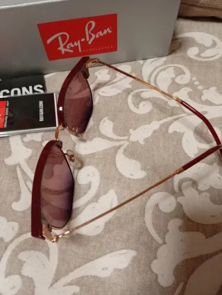 Gafas Ray-Ban Clubmaster Unisex Dorado Rojo