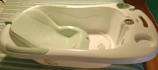 Bañera bebé con patas y termómetro