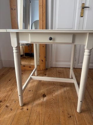 Mesa plegable blanca cocina con cajón