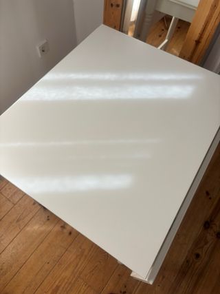 Mesa plegable blanca cocina con cajón