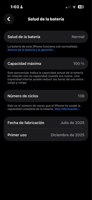 iPhone 16 128GB Negro Batería 100%