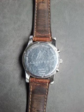 Orologio Fossil Cronografo Beige Pelle Marrone