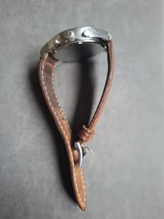 Orologio Fossil Cronografo Beige Pelle Marrone