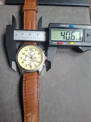 Orologio Fossil Cronografo Beige Pelle Marrone