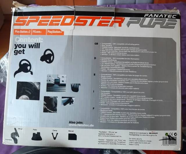 Volante Fanatec PS2 con pedales sin estrenar