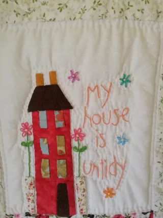 Panel patchwork Mi casa es un lío