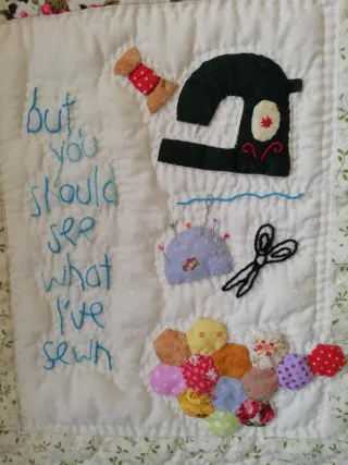 Panel patchwork Mi casa es un lío