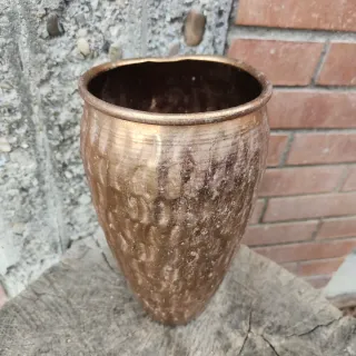 Vaso decorativo metallo dorato
