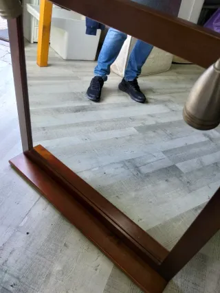 Espejo de baño madera y cristal