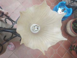 Lámpara de mesa metal y cristal