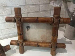 Lote Portarretratos etnicos de bambú y madera