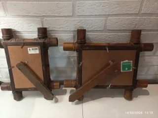 Lote Portarretratos etnicos de bambú y madera