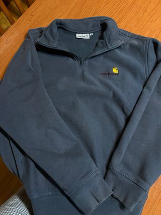 Sudadera Carhartt media cremallera azul