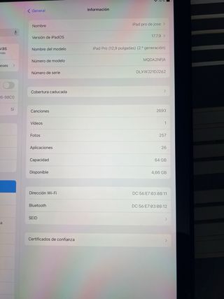 iPad Pro 12.9 2da Gen 64GB