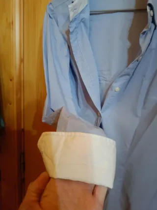 Camisa Zara Mujer Azul y Blanca