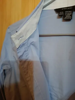 Camisa Zara Mujer Azul y Blanca