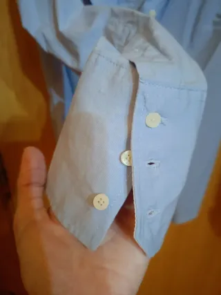 Camisa Zara Mujer Azul y Blanca