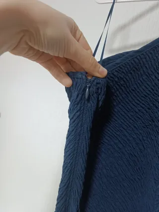 Vestido largo azul marino Mango