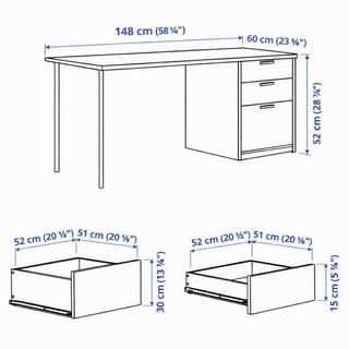 Escritorio Ikea gris y blanco