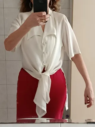 Camicia copricostume bianca/panna